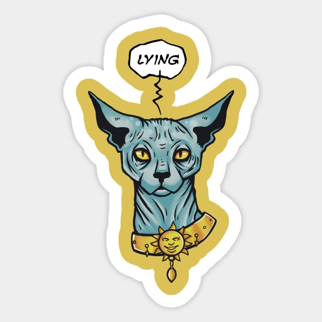 Lying cat Sticker by liieszz